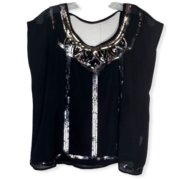Decree Sheer Top‎ With Sequins - Picture 1 of 7